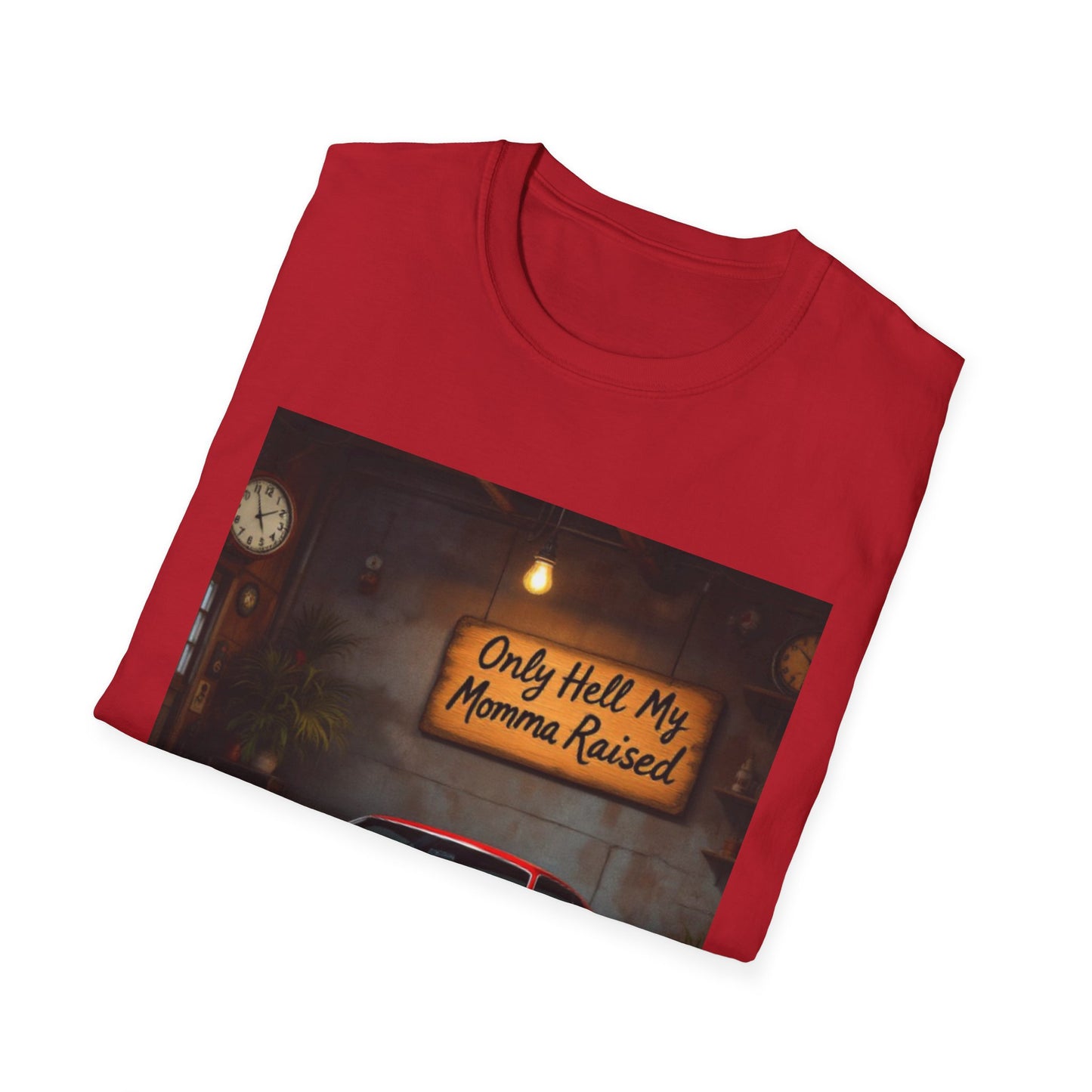 Mama Raised Only Hell Unisex T-Shirt, Funny T-Shirt, Gift for Car Lovers, Automotive Humor, Casual Wear, Birthday Gift