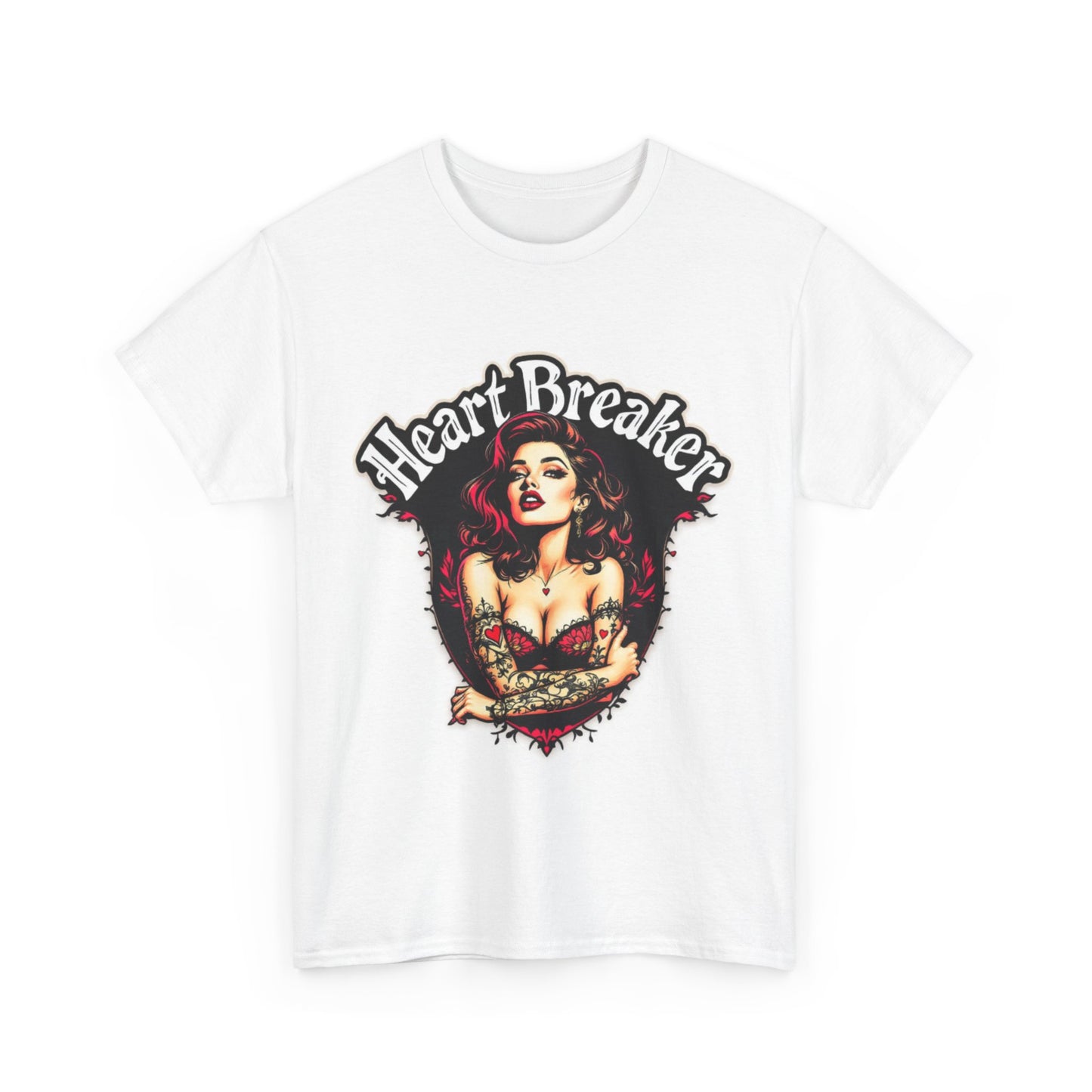 Heartbreaker Unisex Heavy Cotton Tee, Vintage Punk T-Shirt, Casual Wear, Gift for Her, Valentine’s Day, Music Festivals, Heart Graphic Tee