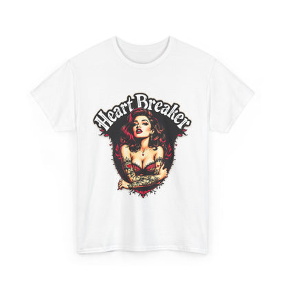 Heartbreaker Unisex Heavy Cotton Tee, Vintage Punk T-Shirt, Casual Wear, Gift for Her, Valentine’s Day, Music Festivals, Heart Graphic Tee