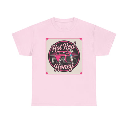 Vintage Hot Rod Honey Tee, Unisex Cotton Shirt, Car Lover Gift, Retro Graphic Tee, Customizable Auto Apparel