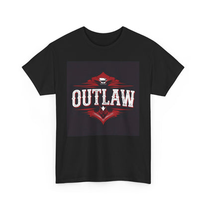 Bold Outlaw Graphic Tee | Unisex Heavy Cotton T-Shirt, Casual Wear, Gift for Bikers, Vintage Style, Everyday Comfort