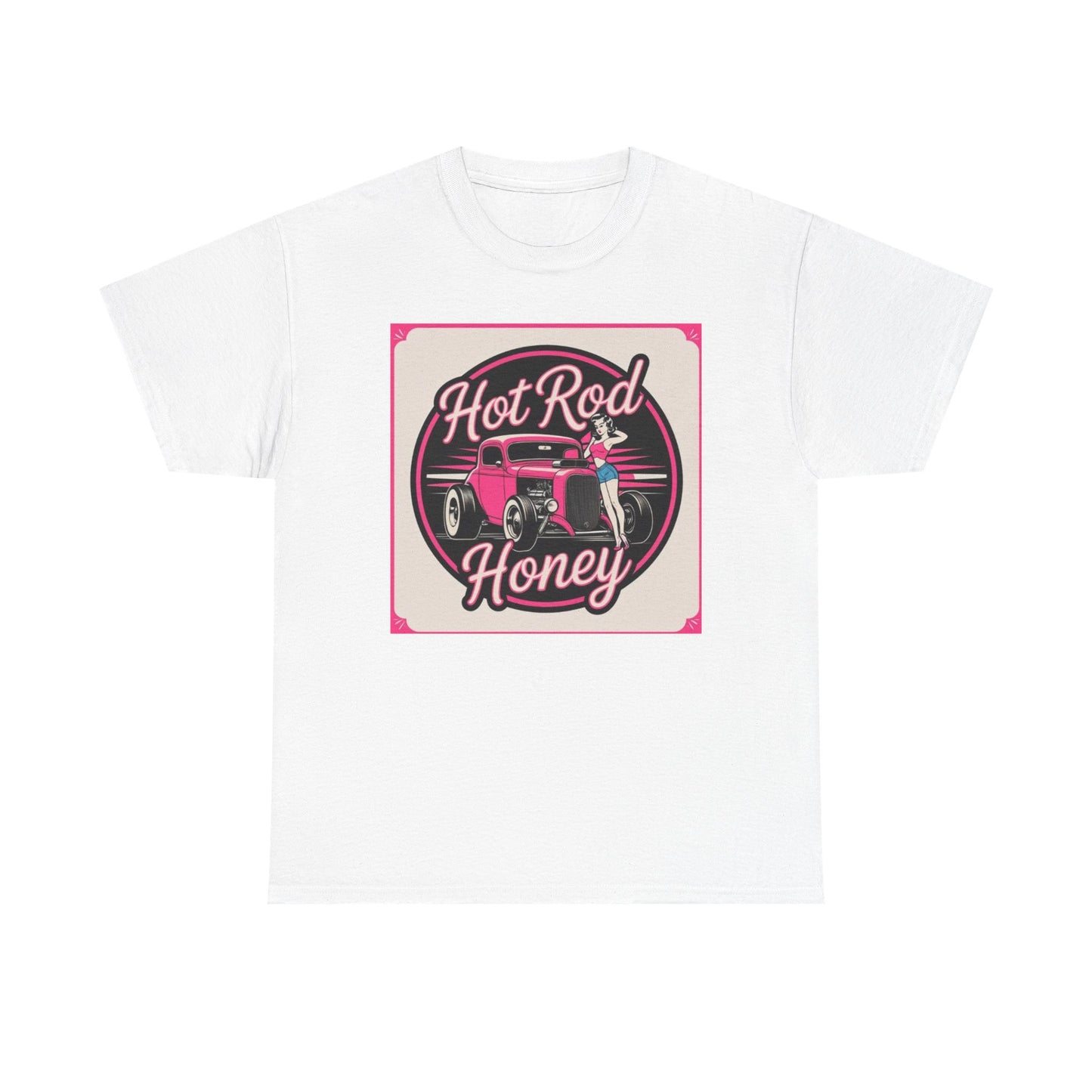 Vintage Hot Rod Honey Tee, Unisex Cotton Shirt, Car Lover Gift, Retro Graphic Tee, Customizable Auto Apparel