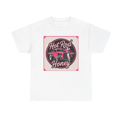 Vintage Hot Rod Honey Tee, Unisex Cotton Shirt, Car Lover Gift, Retro Graphic Tee, Customizable Auto Apparel