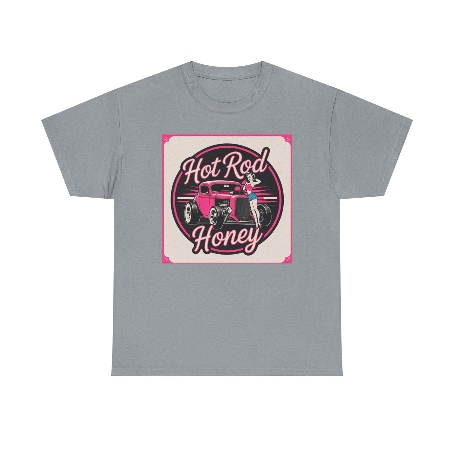 Vintage Hot Rod Honey Tee, Unisex Cotton Shirt, Car Lover Gift, Retro Graphic Tee, Customizable Auto Apparel