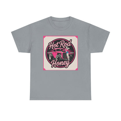 Vintage Hot Rod Honey Tee, Unisex Cotton Shirt, Car Lover Gift, Retro Graphic Tee, Customizable Auto Apparel