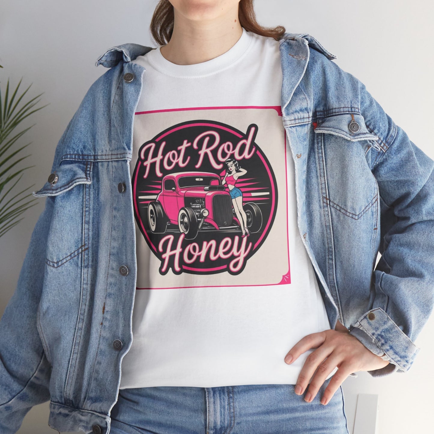 Vintage Hot Rod Honey Tee, Unisex Cotton Shirt, Car Lover Gift, Retro Graphic Tee, Customizable Auto Apparel