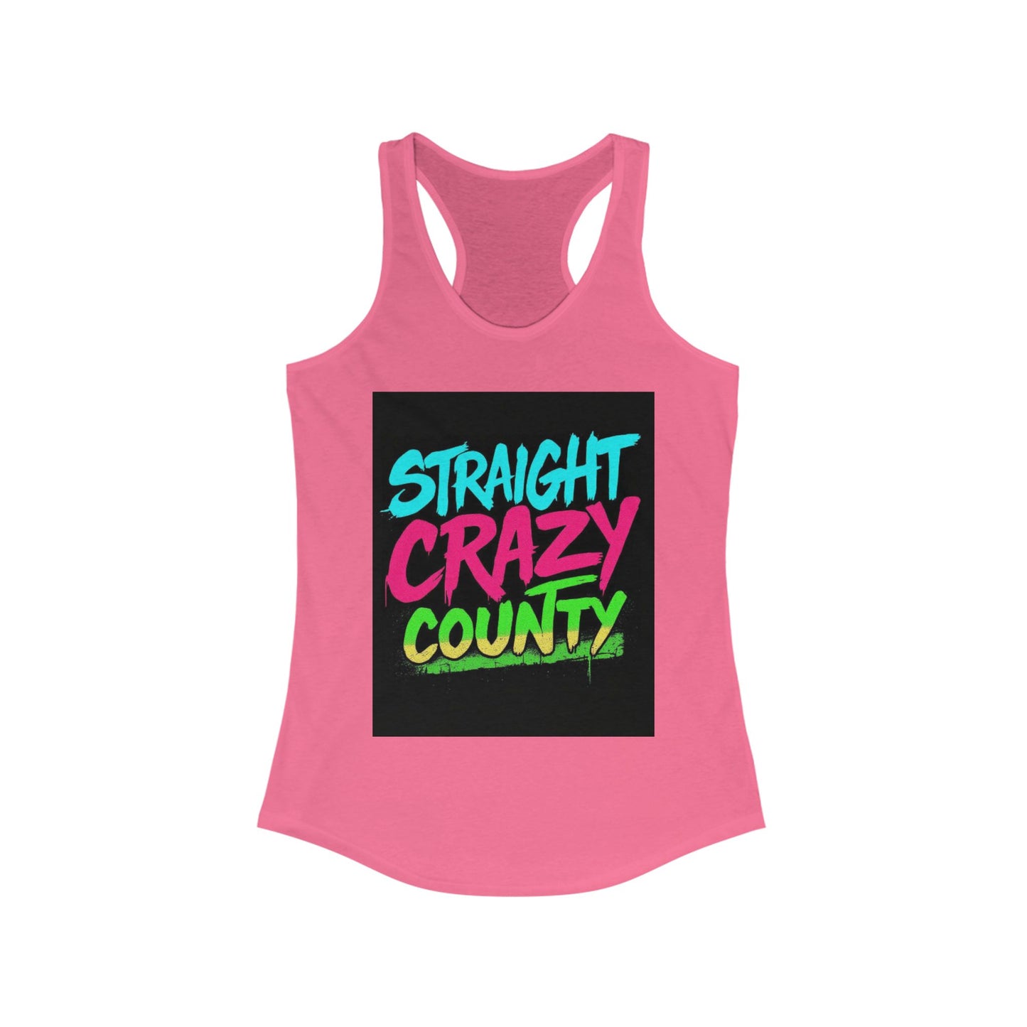 Straight Crazy County Racerback Tank | Fun Summer Top, Fit for Parties, Gym, Traveling, Eco-Friendly Activewear