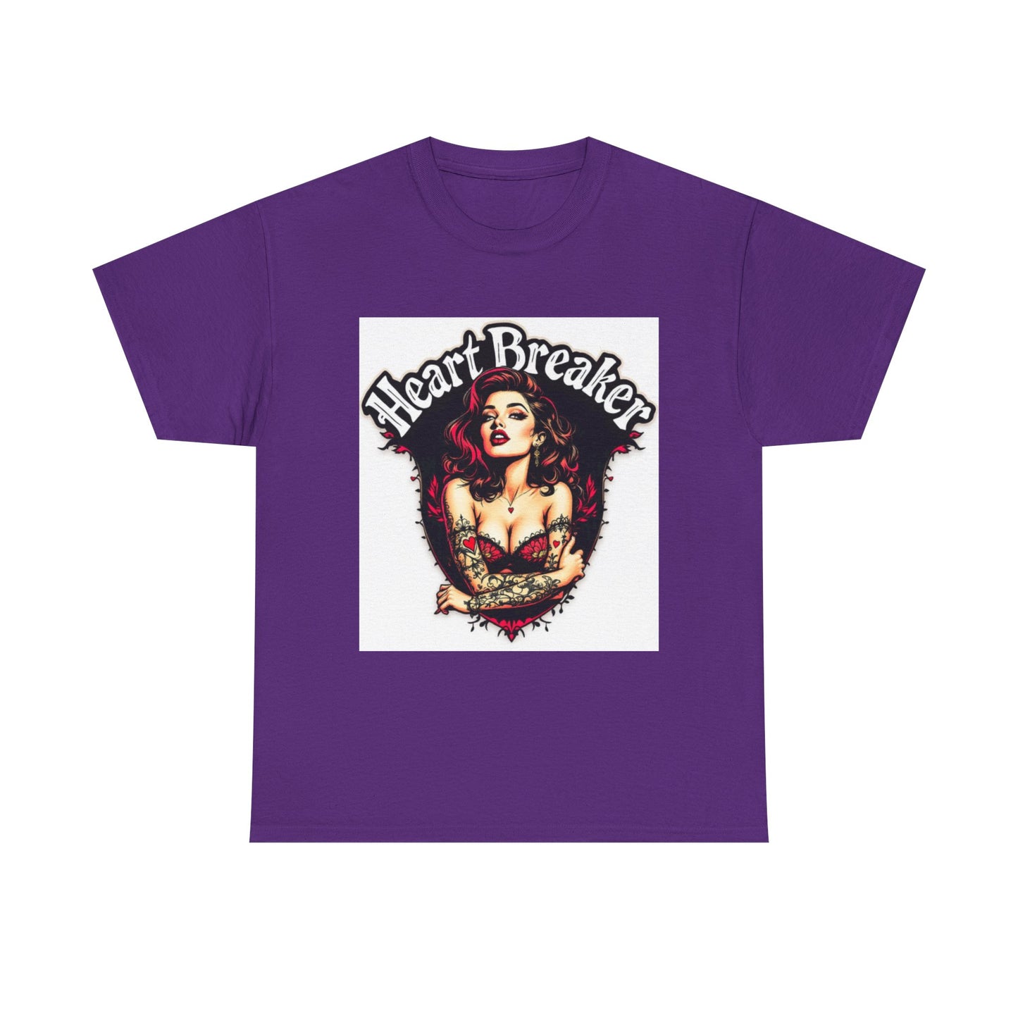 Heartbreaker Unisex Heavy Cotton Tee, Vintage Punk T-Shirt, Casual Wear, Gift for Her, Valentine’s Day, Music Festivals, Heart Graphic Tee
