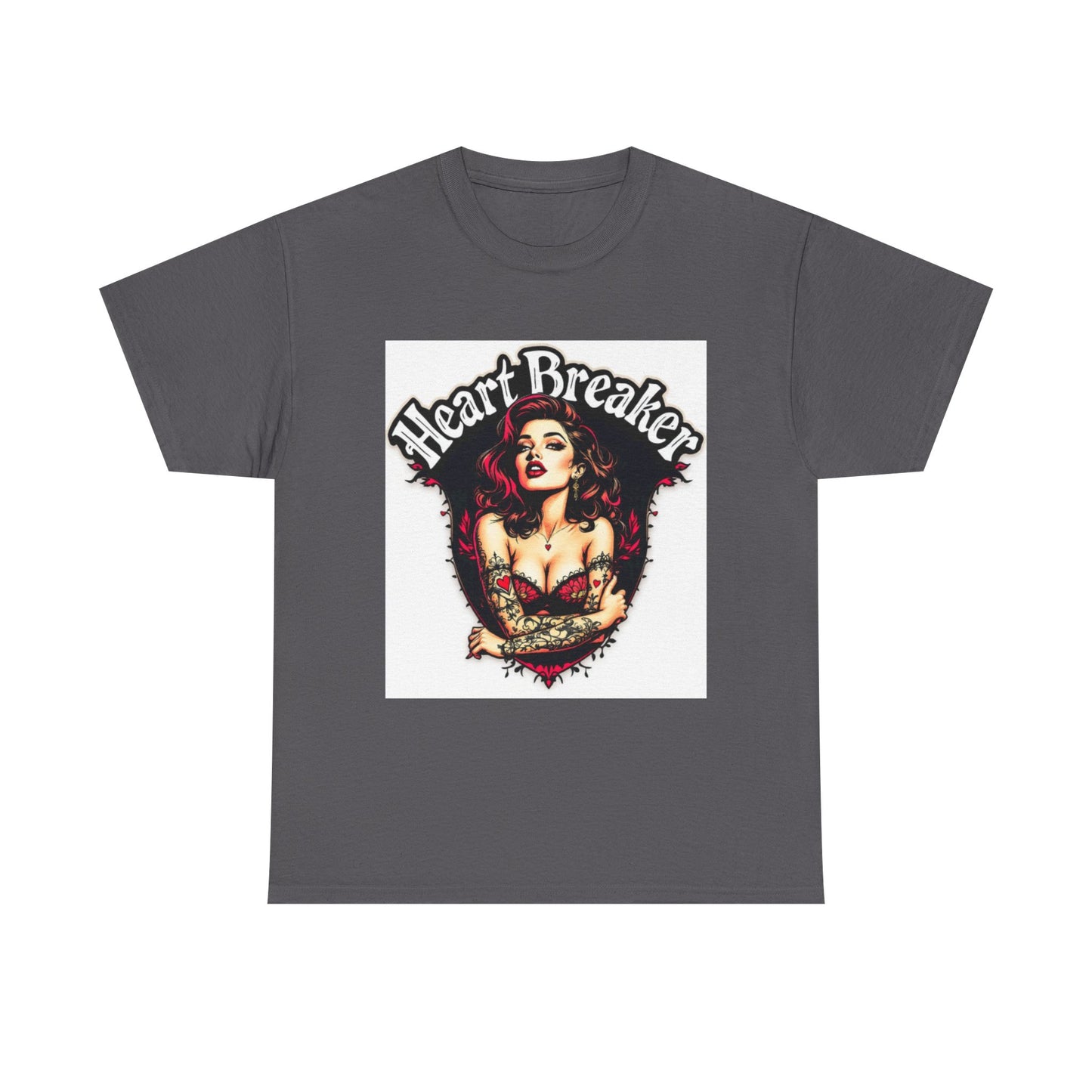 Heartbreaker Unisex Heavy Cotton Tee, Vintage Punk T-Shirt, Casual Wear, Gift for Her, Valentine’s Day, Music Festivals, Heart Graphic Tee