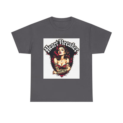 Heartbreaker Unisex Heavy Cotton Tee, Vintage Punk T-Shirt, Casual Wear, Gift for Her, Valentine’s Day, Music Festivals, Heart Graphic Tee