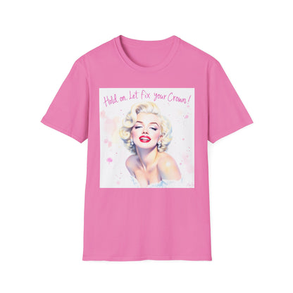 Marilyn Monroe Crown T-Shirt - Unisex Softstyle Tee, Motivational Shirt, Gift for Her, Empowerment Apparel, Vintage Style Clothing