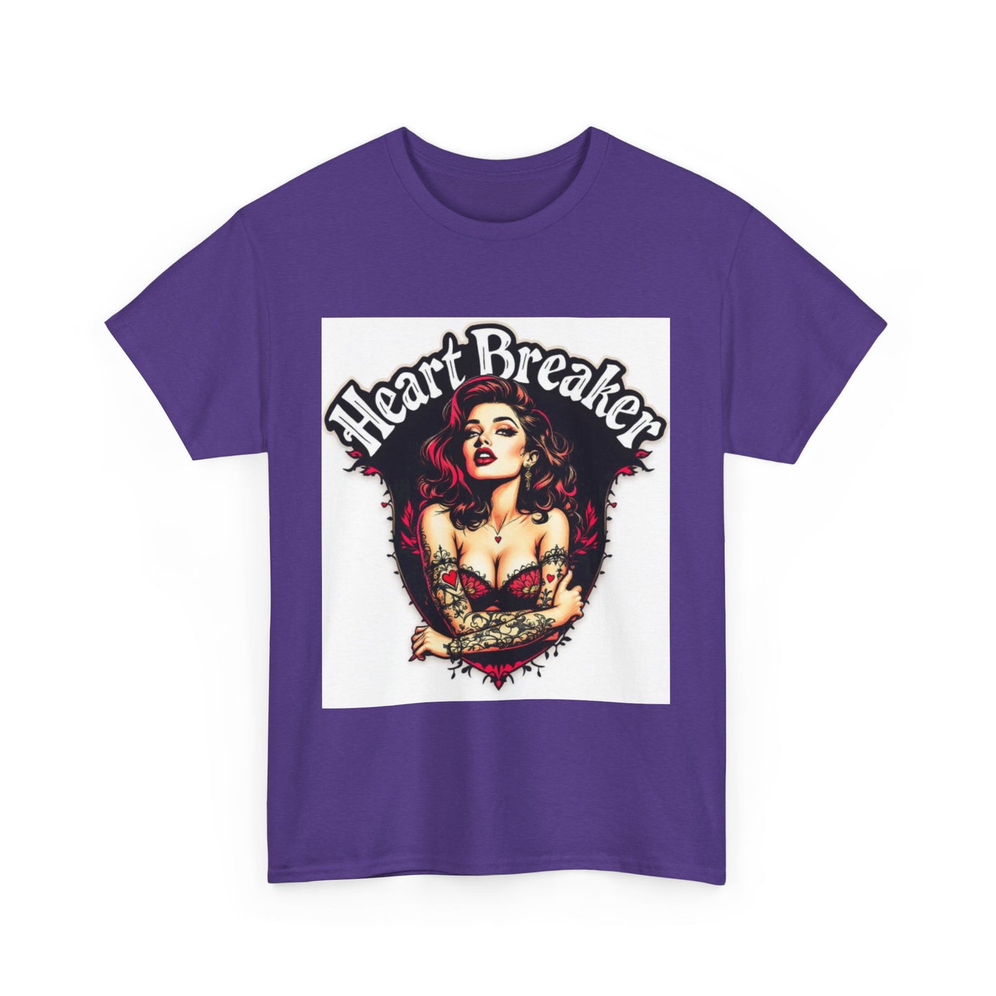 Heartbreaker Unisex Heavy Cotton Tee, Vintage Punk T-Shirt, Casual Wear, Gift for Her, Valentine’s Day, Music Festivals, Heart Graphic Tee