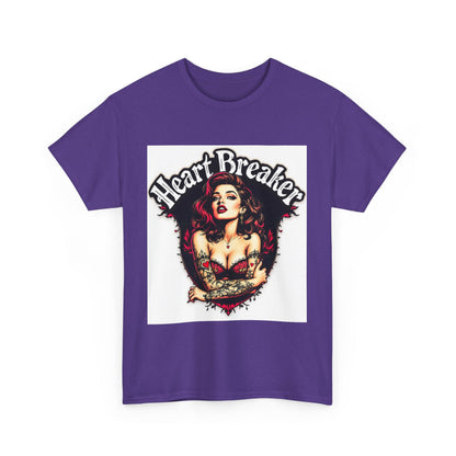 Heartbreaker Unisex Heavy Cotton Tee, Vintage Punk T-Shirt, Casual Wear, Gift for Her, Valentine’s Day, Music Festivals, Heart Graphic Tee