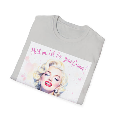 Marilyn Monroe Crown T-Shirt - Unisex Softstyle Tee, Motivational Shirt, Gift for Her, Empowerment Apparel, Vintage Style Clothing