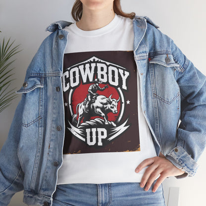 Cowboy Up Unisex Heavy Cotton Tee - Western Style Shirt for Rodeo Lovers, Gifts for Cowgirls and Cowboys, Casual Summer Wear, Vintage [...]
