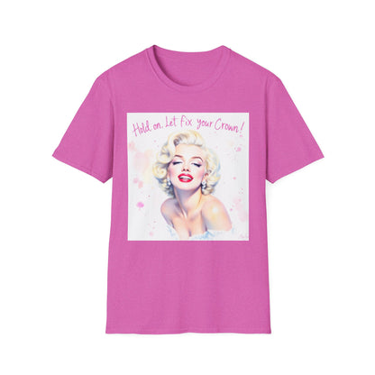 Marilyn Monroe Crown T-Shirt - Unisex Softstyle Tee, Motivational Shirt, Gift for Her, Empowerment Apparel, Vintage Style Clothing
