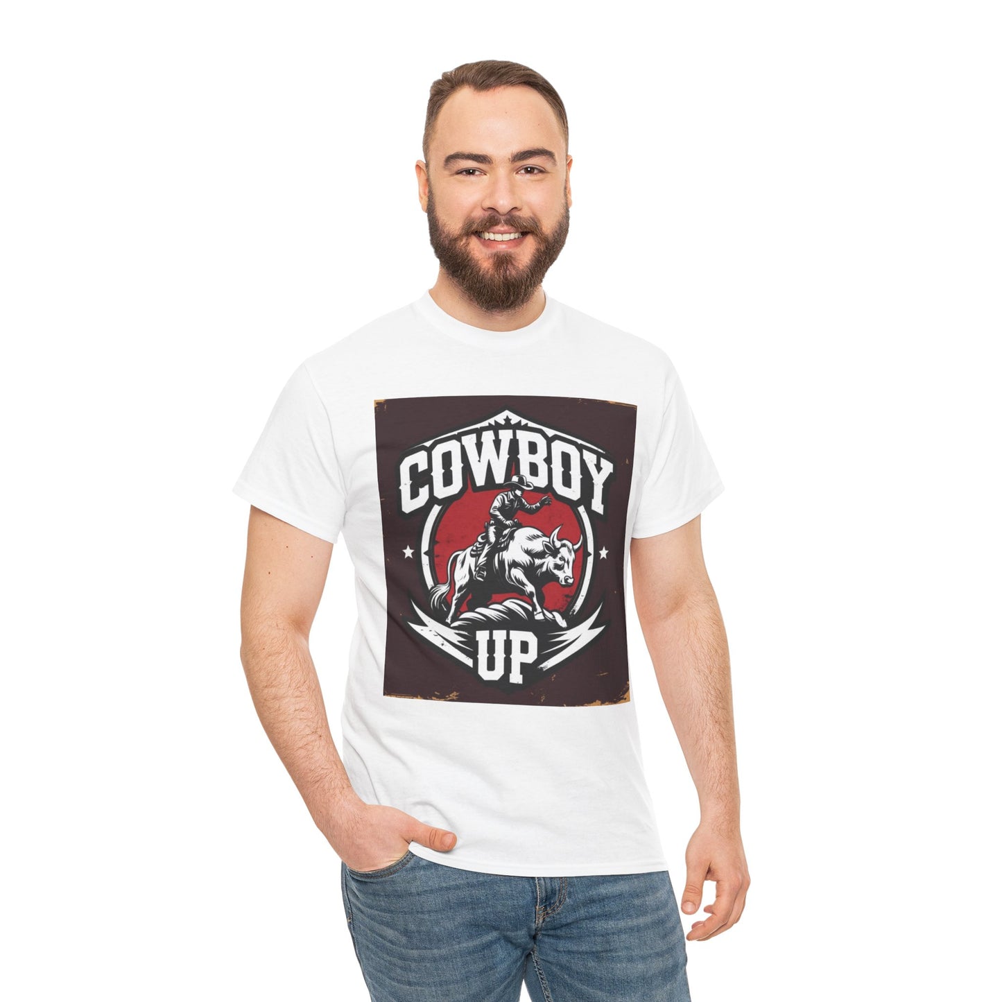 Cowboy Up Unisex Heavy Cotton Tee - Western Style Shirt for Rodeo Lovers, Gifts for Cowgirls and Cowboys, Casual Summer Wear, Vintage [...]