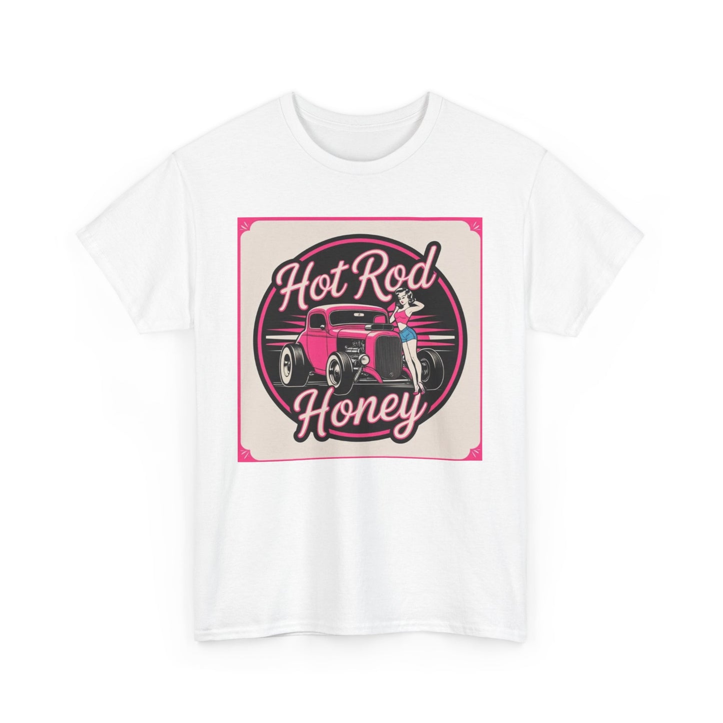 Vintage Hot Rod Honey Tee, Unisex Cotton Shirt, Car Lover Gift, Retro Graphic Tee, Customizable Auto Apparel