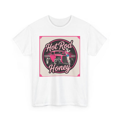 Vintage Hot Rod Honey Tee, Unisex Cotton Shirt, Car Lover Gift, Retro Graphic Tee, Customizable Auto Apparel