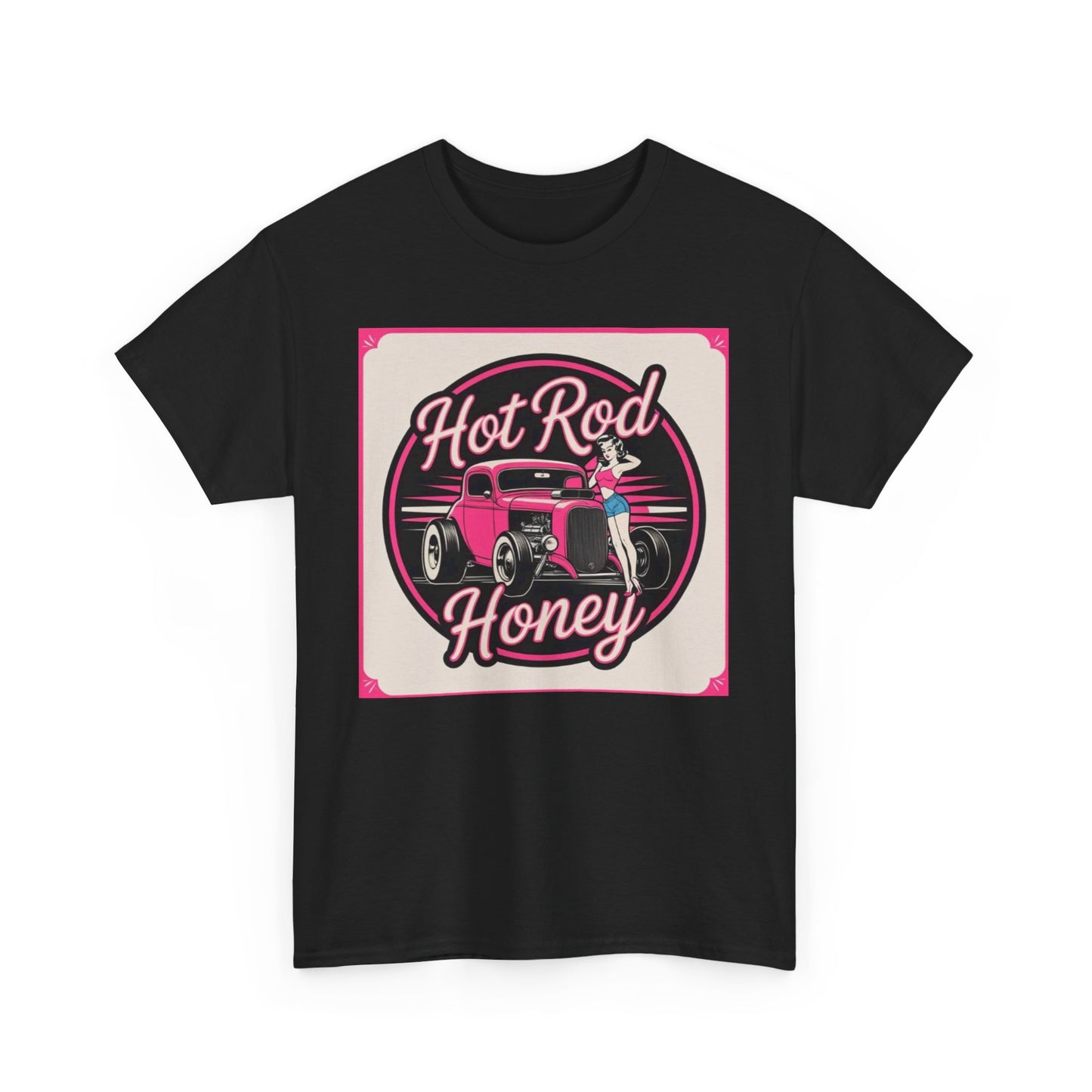 Vintage Hot Rod Honey Tee, Unisex Cotton Shirt, Car Lover Gift, Retro Graphic Tee, Customizable Auto Apparel