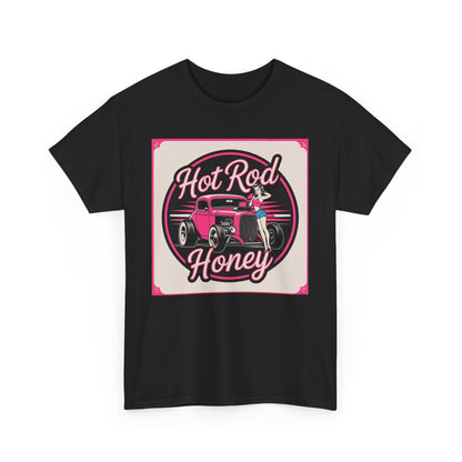 Vintage Hot Rod Honey Tee, Unisex Cotton Shirt, Car Lover Gift, Retro Graphic Tee, Customizable Auto Apparel